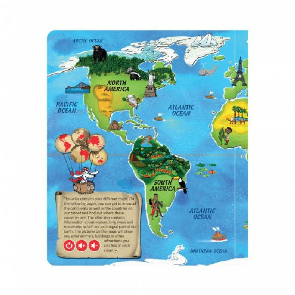 Tolki (Răspundel Istețel) - Carte interactivă „World Atlas” în limba engleză