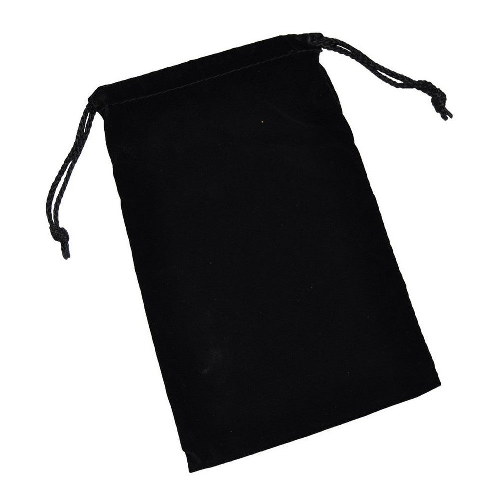 Suede Dice Bag Black 10x15 cm