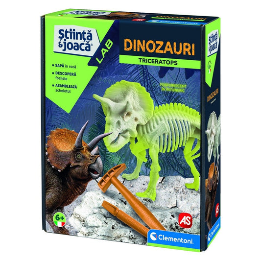 Set de experimente - Descoperă Dinozaurul Triceratops