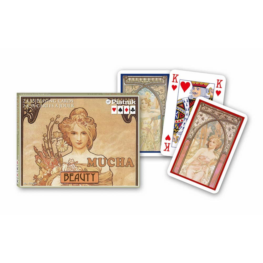 Set de cărți 2x55 "Beauty" cu ilustrațiile lui Alfons Mucha