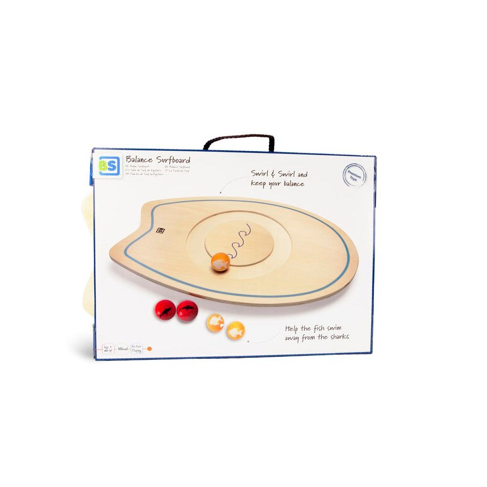 Placă de echilibru și surf din lemn, BS Toys