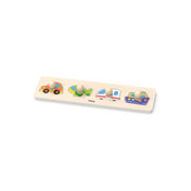 Puzzle din lemn cu butoane Vehicule, 4 piese, Viga