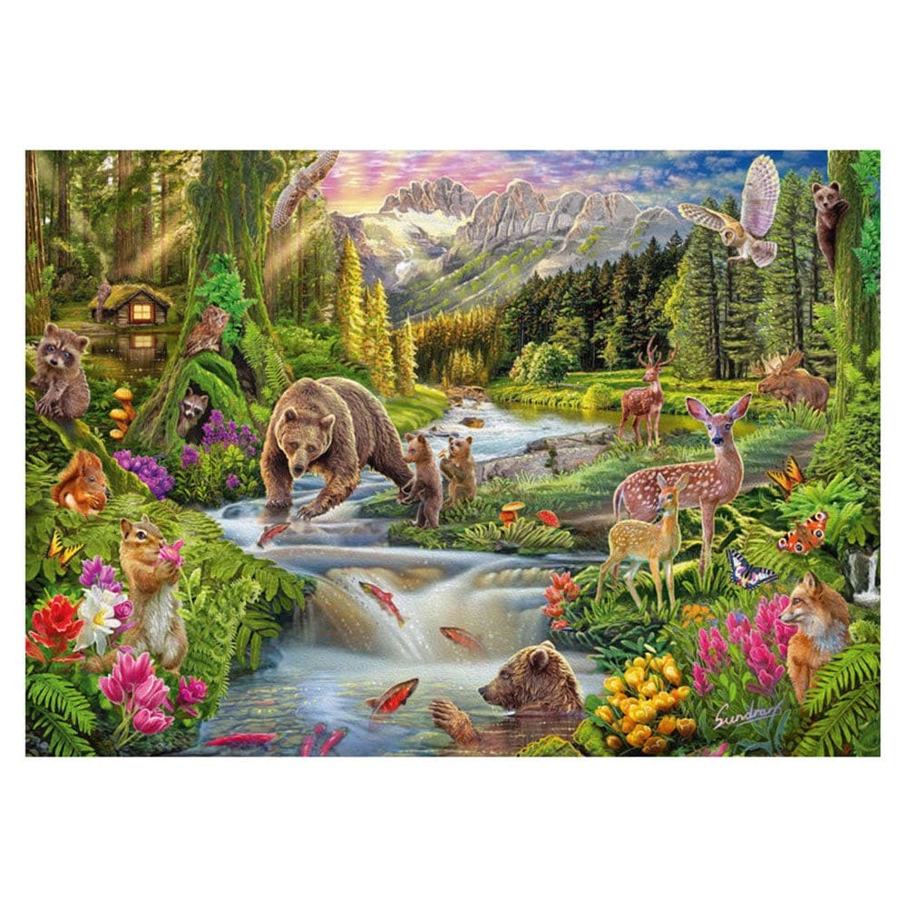 Puzzle Schmidt: Steve Sundram-Animale din padure, 1000 piese