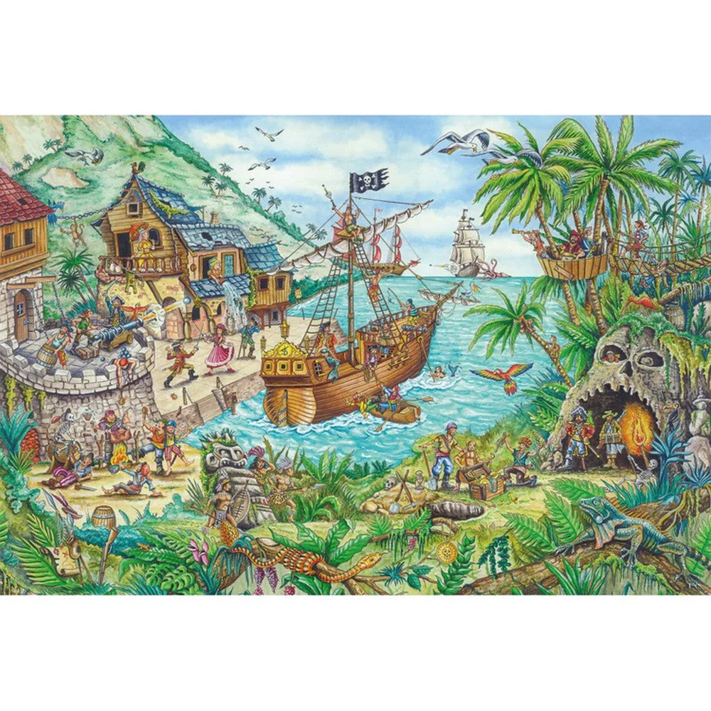 Puzzle Schmidt: Insula piratilor, 100 piese + Cadou: steag pirat