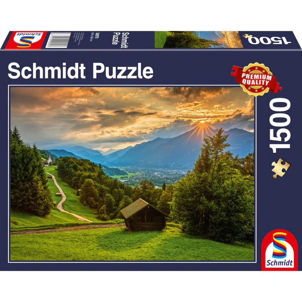 Puzzle Schmidt: Apus de soare peste Wamberg, 1500 piese