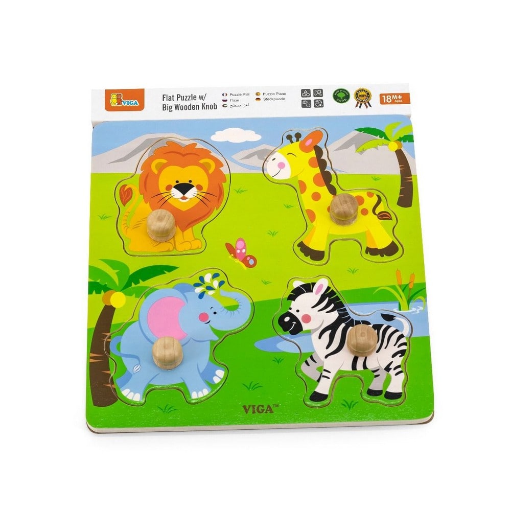 Puzzle cu manere - animale salbatice, Viga