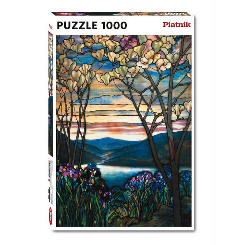 Puzzle 1000 piese Tiffany - Magnolie și iris