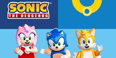 LEGO® Sonic the Hedgehog: minifigurák, köztük Sonic, Amy és Tails, ikonikus karakterek a játék világából, izgalmas kalandokhoz.