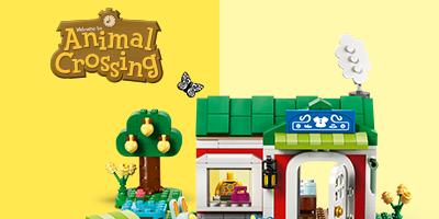 LEGO® Animal Crossing™ készlet: színes faluépítő játékkészlet ikonikus házzal, gyümölcsfával, piaci standdal és kedvenc karakterekkel – Isabelle és Bunnie