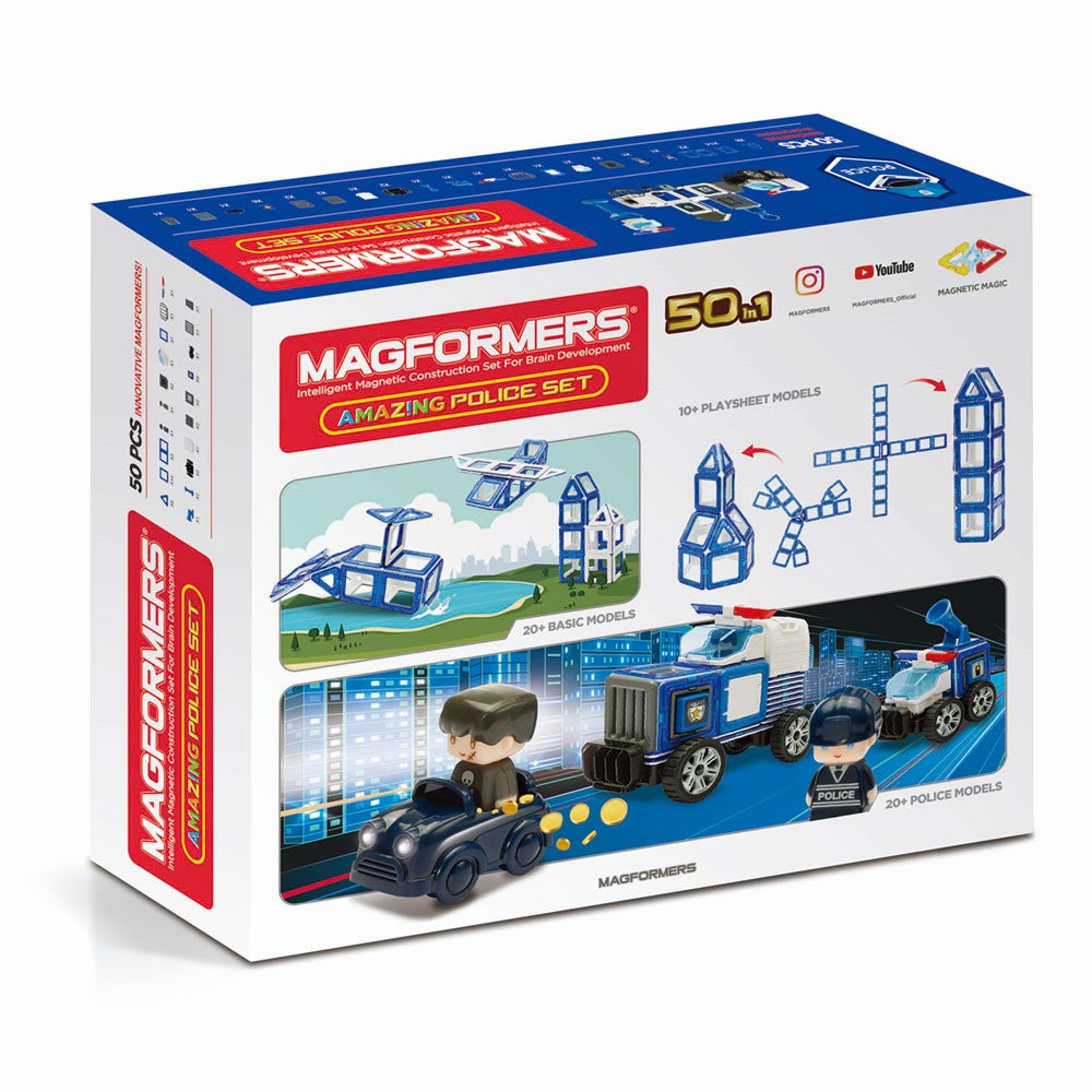 Magformers Amazing Police Set - Secție de poliție, set de 50 piese