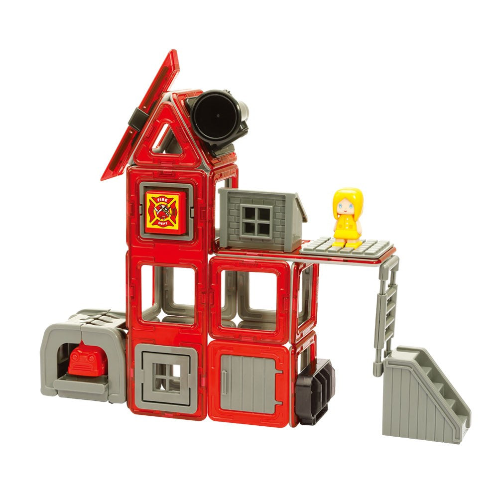 Magformers Amazing Rescue Set - Stație de pompieri, set de 50 piese