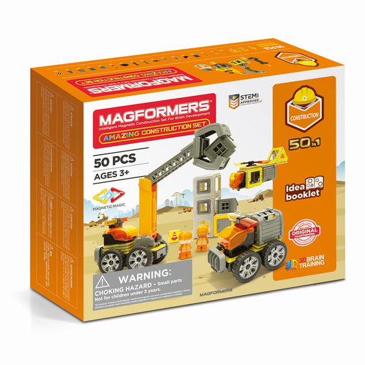 Magformers Amazing Construction Set - Utilaje de constructii, 50 piese