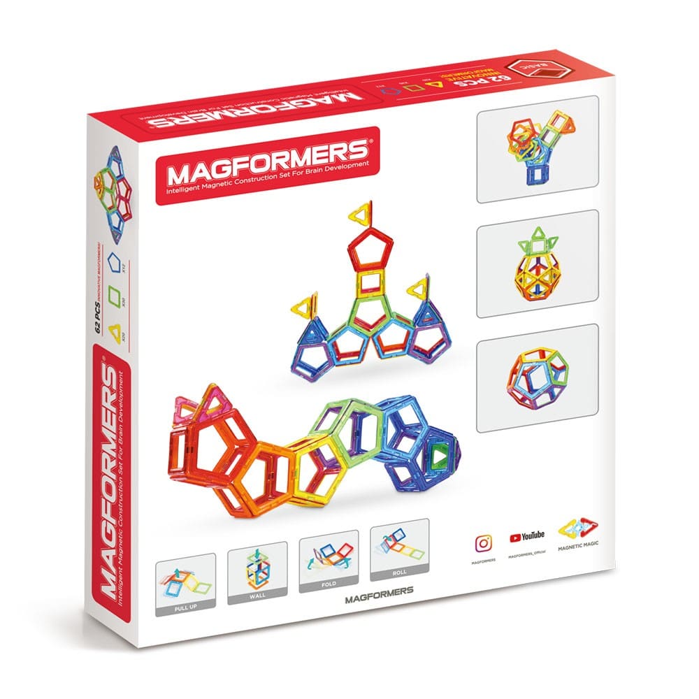 Magformers - Joc magnetic de construcție, set de 62 piese