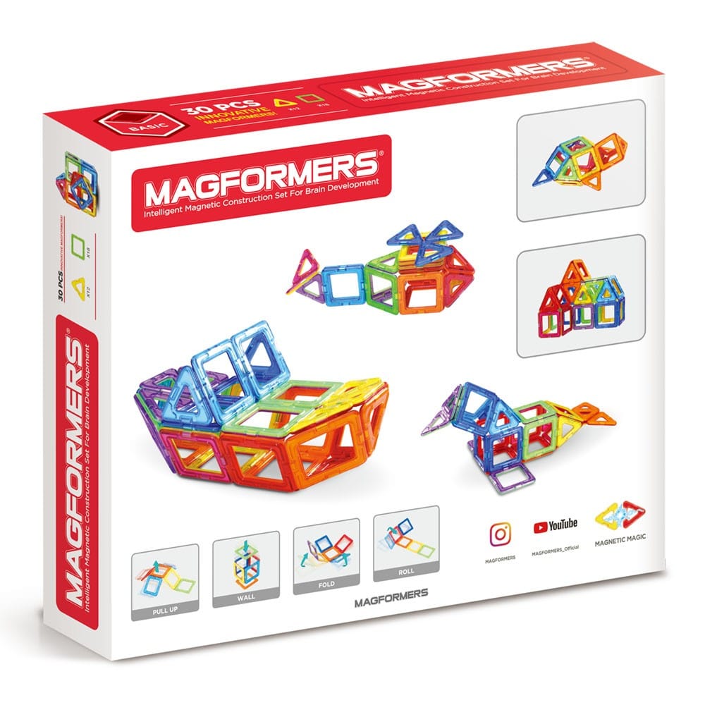 Magformers - Joc magnetic de construcție, set de 30 piese