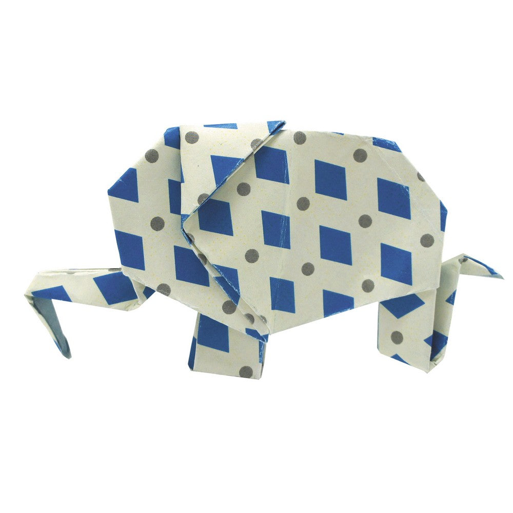 Origami amuzant Fridolin - Elefant cu romb albastru