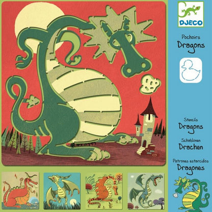 Șabloane cu Dragoni - Djeco - prefata ambalaj