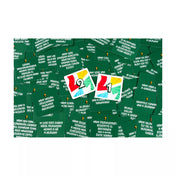 21 – Tudod vagy mered? társasjáték kevert kérdéskártyák és pontérték kártyák közelről fotózva