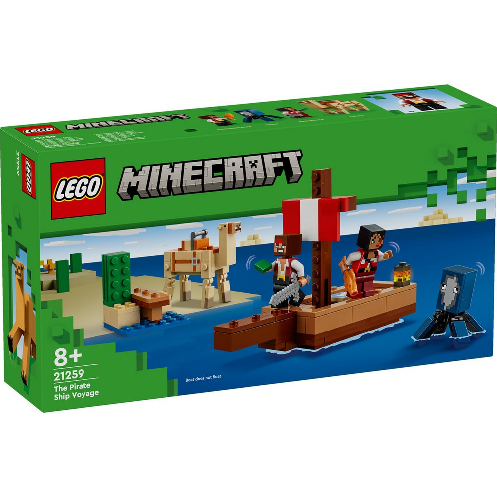 LEGO Minecraft Calatorie pe corabia de pirati 21259 cutie fata