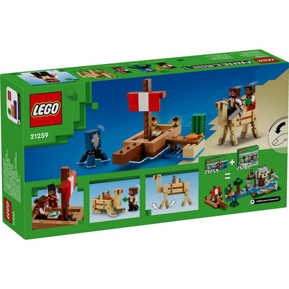 LEGO Minecraft Calatorie pe corabia de pirati 21259 cutie spate