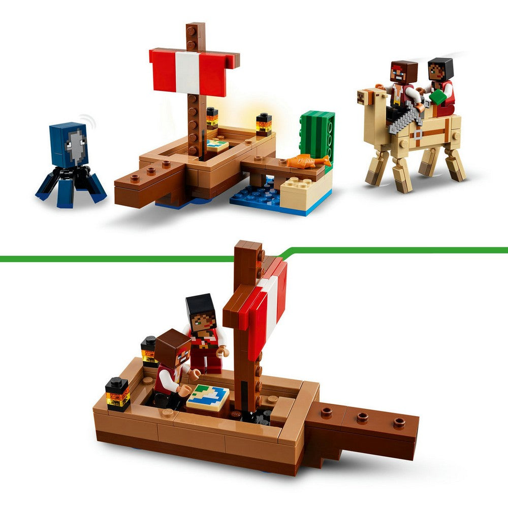 LEGO Minecraft Calatorie pe corabia de pirati 21259 elemente de joc