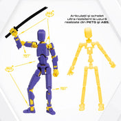 3D Figură robot R13 - Mov - Galben