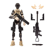 3D Figurină robot R13: tip Comando, negru metalizat-crem