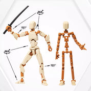3D Robotfigura R13: Krém-barna mozgékonysága – 360 fokban mozgatható végtagok és hajlítható csuklók, tökéletes akciópózokhoz és dinamikus beállításokhoz.