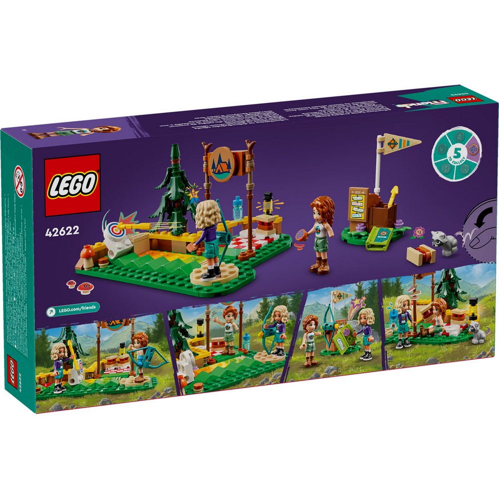 LEGO Friends Poligonul de tir cu arcul din tabăra de aventuri 42622 spate cutie