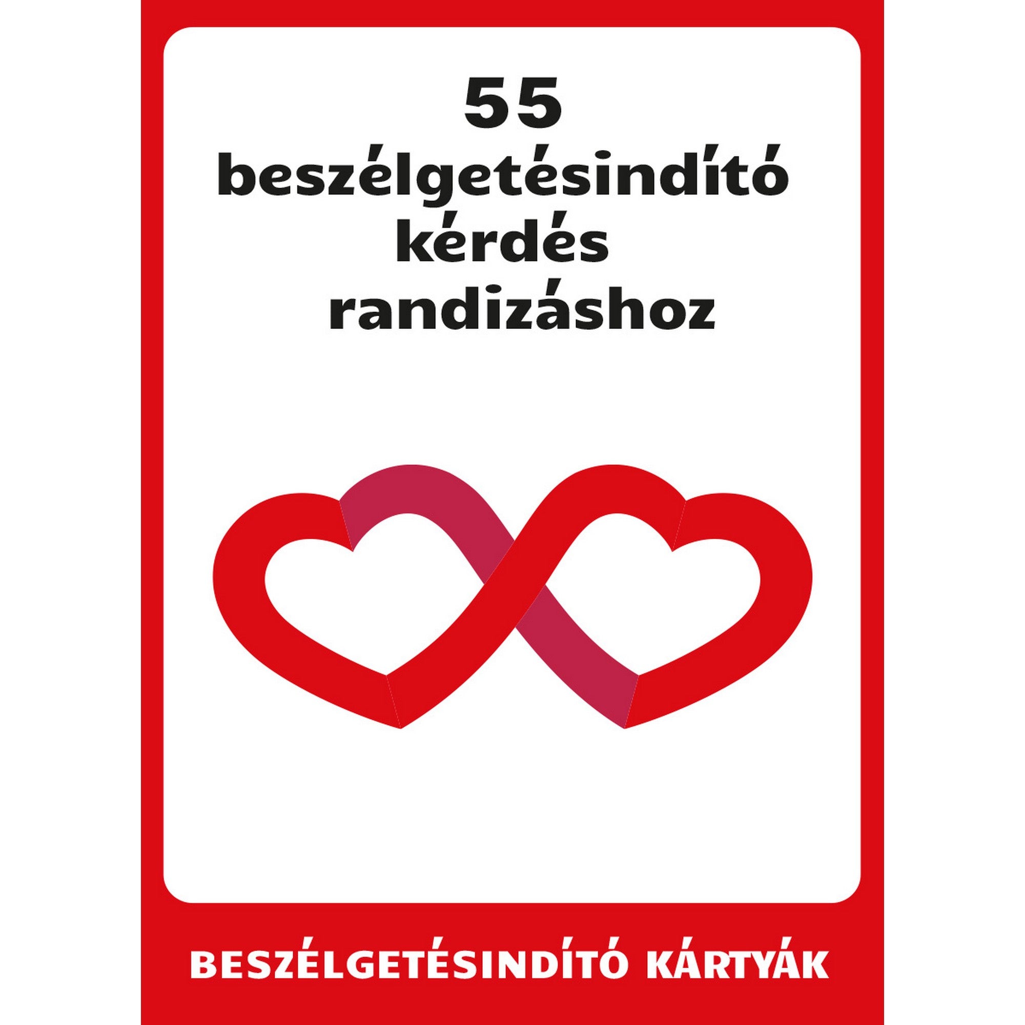 55 beszélgetésindító kérdés randizáshoz kártyajáték doboza és példakérdés kártyája randizáshoz.