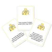 55 pozitív fókuszú kérdés párok számára beszélgetésindító kártyák példái kapcsolatépítő kérdésekkel.