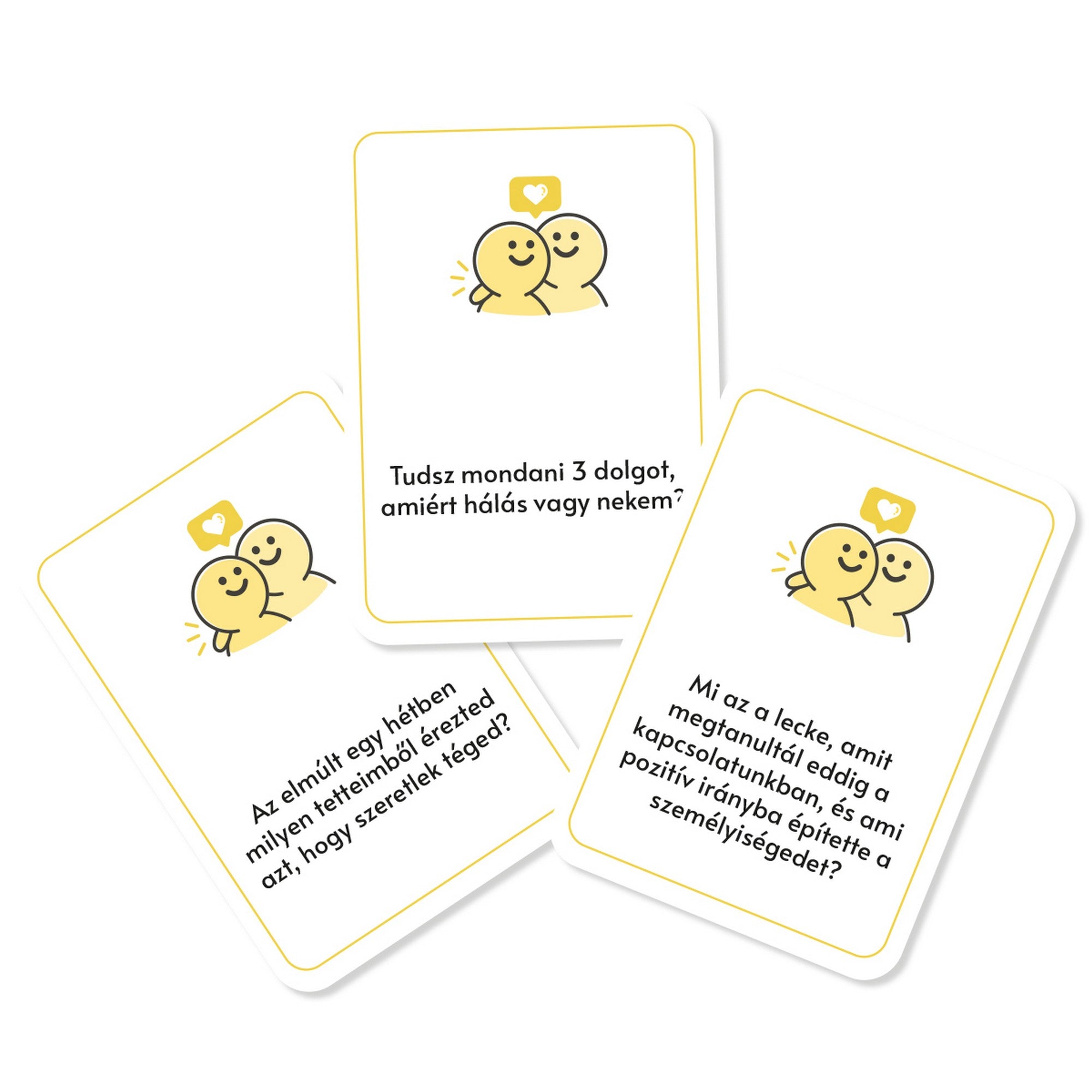 55 pozitív fókuszú kérdés párok számára beszélgetésindító kártyák példái kapcsolatépítő kérdésekkel.