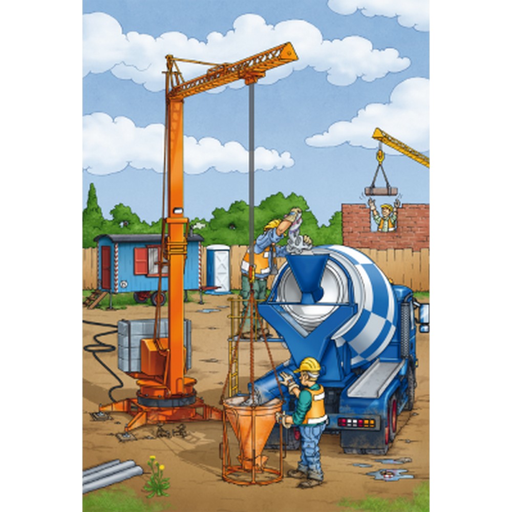 Puzzle Schmidt - Construction Work Ahead, 3x24 piese betoniera