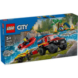 LEGO City Camion 4X4 si barca de pompieri 60412, 301 piese