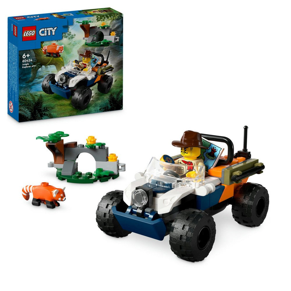 LEGO City Explorator de junglă pe ATV pe urmele unui panda roșu 60424