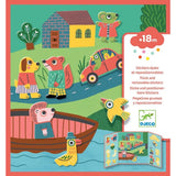 Animale - Carte cu autocolante Djeco DJ09071