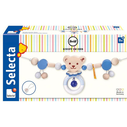 Selecta - Lănțișor albastru cu ursuleț pentru cărucior-Steiff prefata cutie