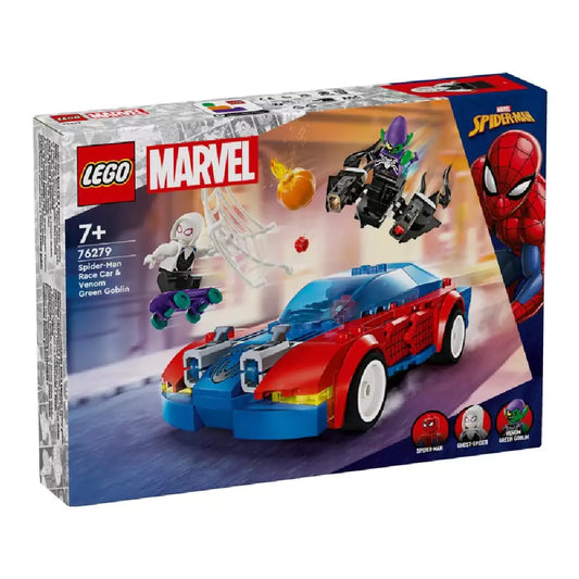 LEGO Marvel Super Heroes Masina de curse a Omului Paianjen si Venom Green Goblin 76279 cutia