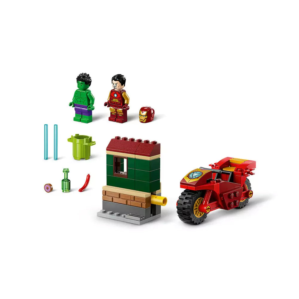 LEGO Marvel Super Heroes -  Iron Man cu motocicleta si Hulk 76287, 68 piese