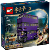A LEGO® Harry Potter™ Kalandok a Kóbor Grimbusz™-on (76446) szett doboza, amelyen a híres lila, háromemeletes varázsbusz látható, Harry Potterrel és a karakterekkel.