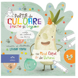Porția de culoare-Fructe și Legume,carte de colorat cu rime