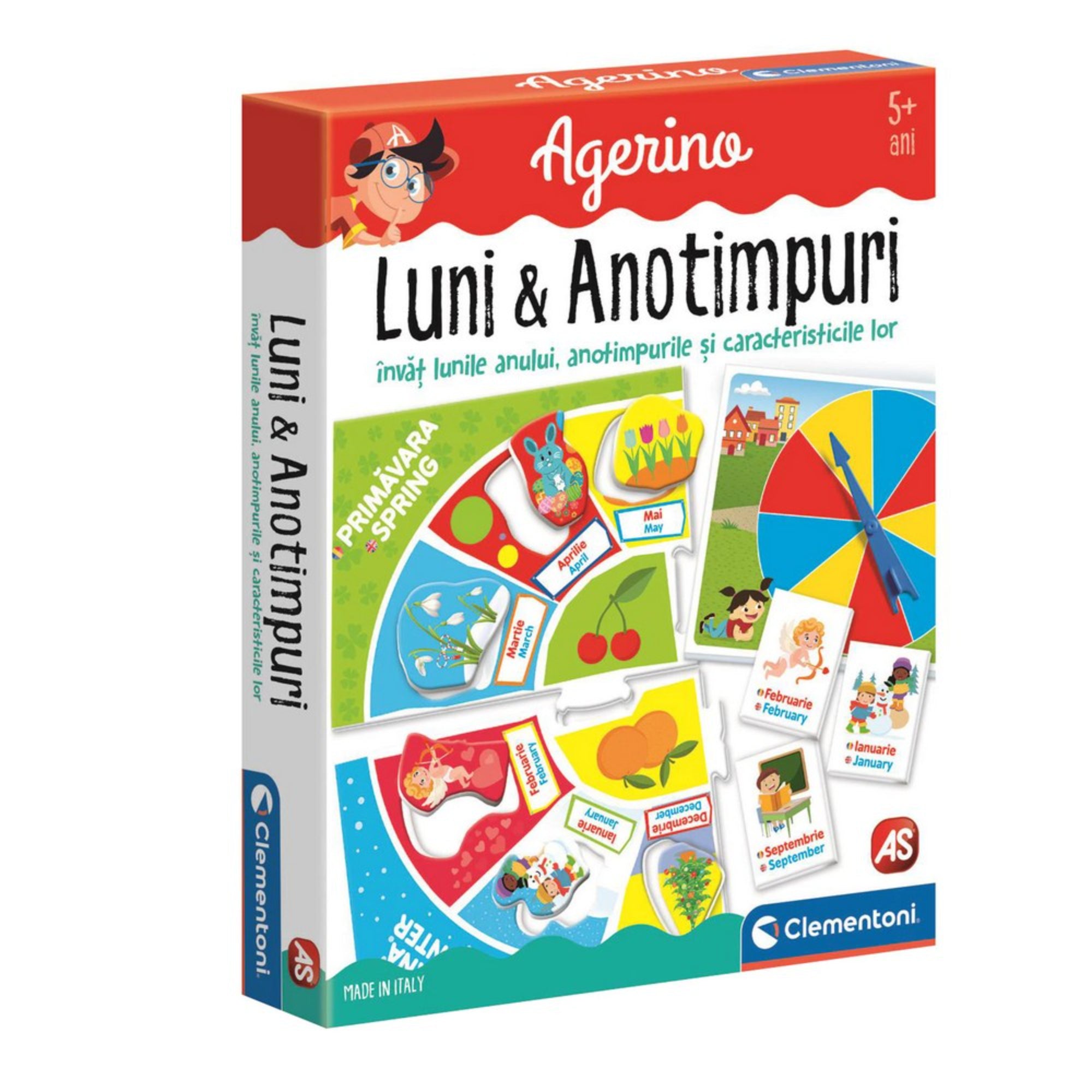 Az Agerino: Luni și Anotimpuri doboza – oktatójáték, amely segít a gyerekeknek megismerni az év hónapjait és az évszakokat.