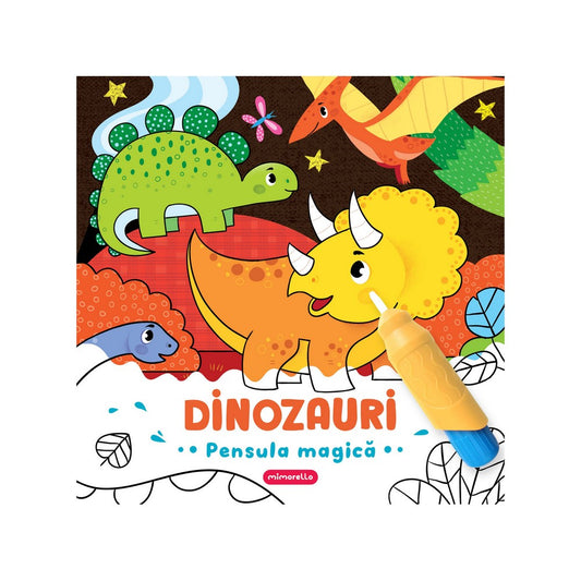 Dinozauri - Pensula magică coperta carte de colorat cu apa