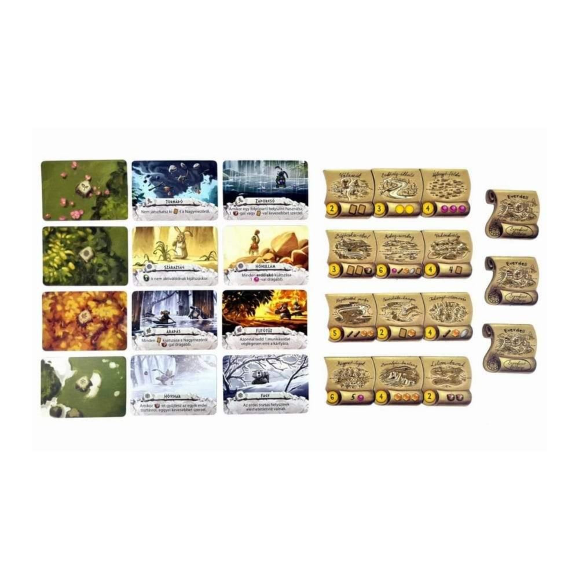 Everdell Fagyberc eseménykártyák és erdőlapkák magyar nyelvű szöveggel
