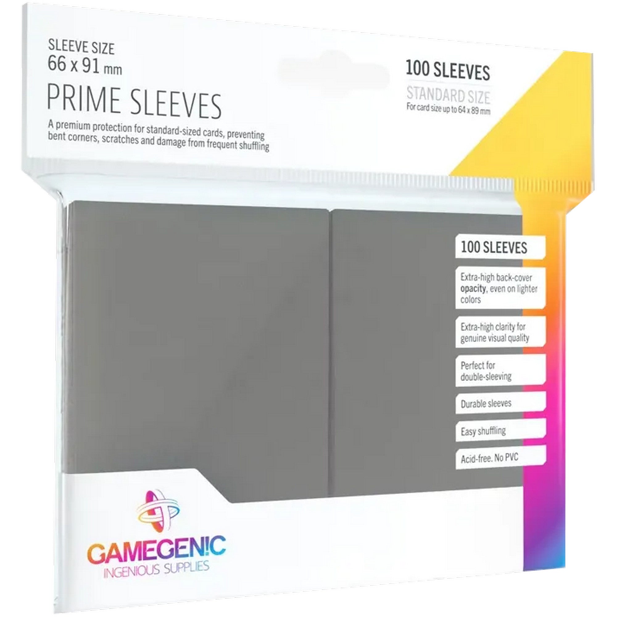 Gamegenic Matte Prime Sleeves Gray (100 bucati)