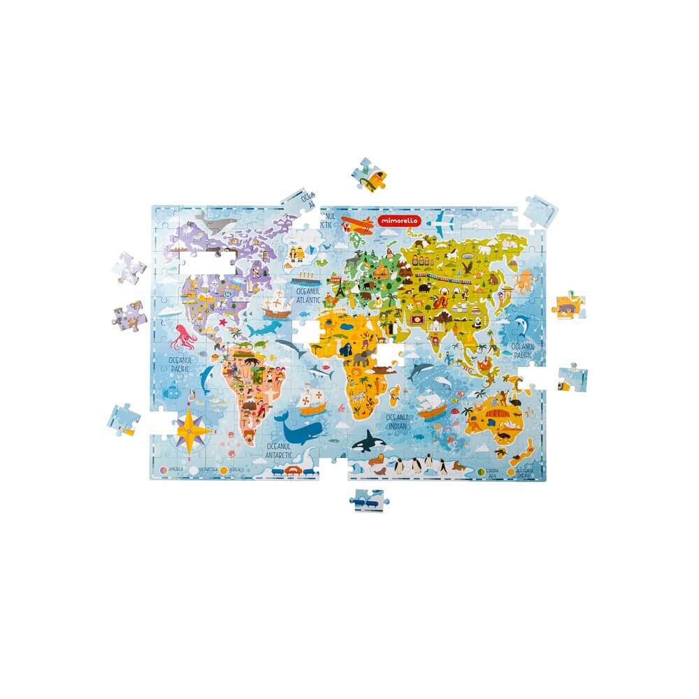 Joc educativ - Puzzle Harta lumii, 168 de piese