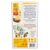 Hội Phố – A hatalom ára társasjáték doboz hátoldala játékleírással és a játékelemek bemutatásával.