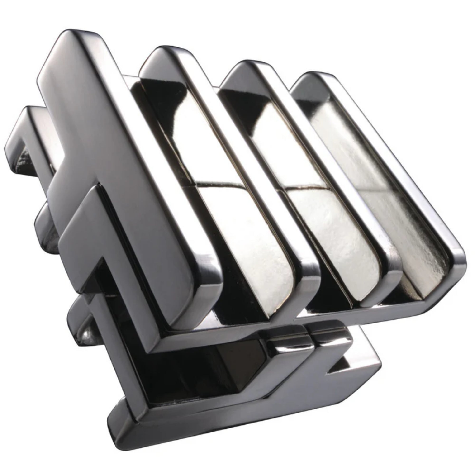 A Cast RATTLE egy fémből készült, szimmetrikus és letisztult formájú logikai játék, amely mozgás közben zörög.