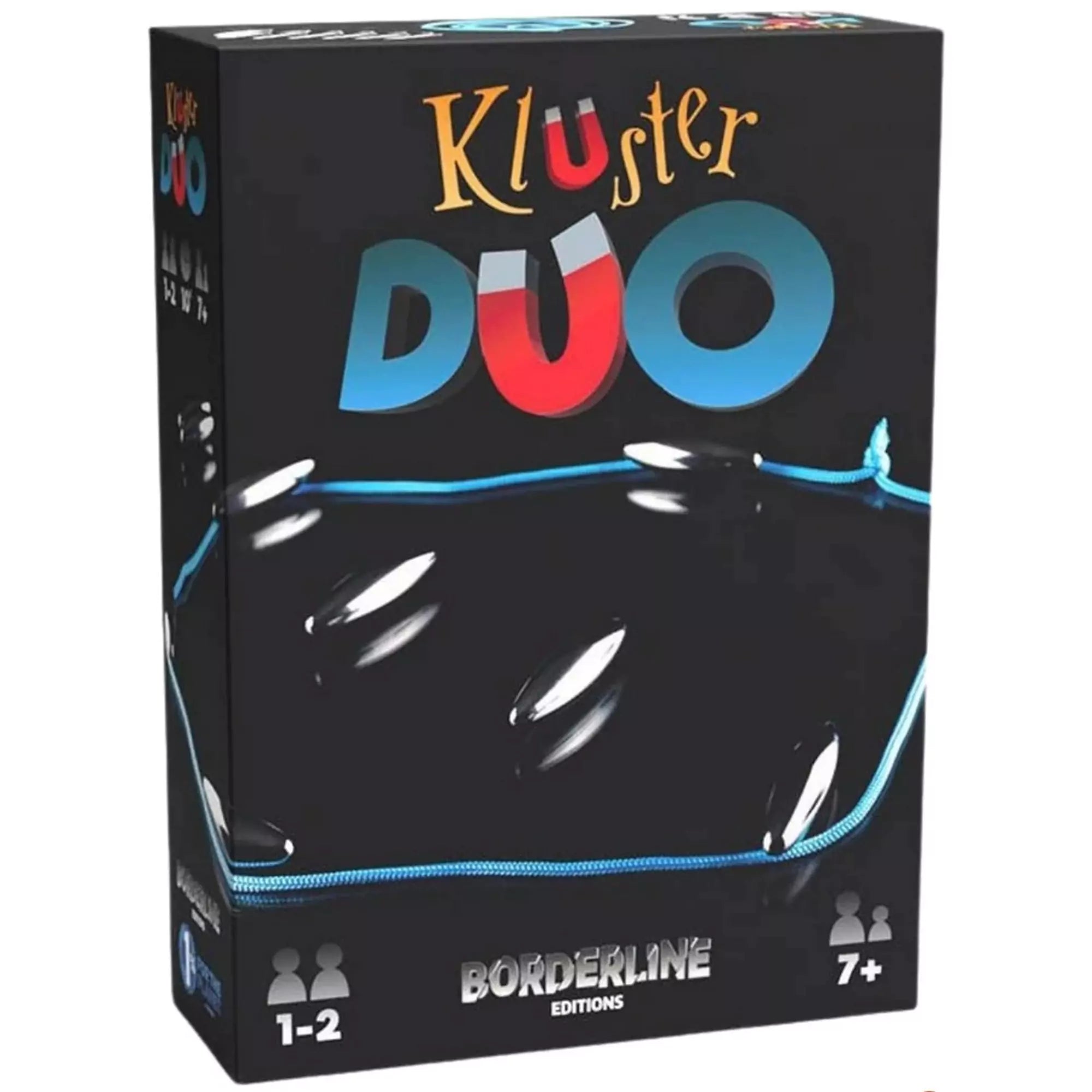  A Kluster Duo doboza, amely egyedi mágneses játékkal és szórakoztató kihívásokkal várja a játékosokat 7 éves kortól.