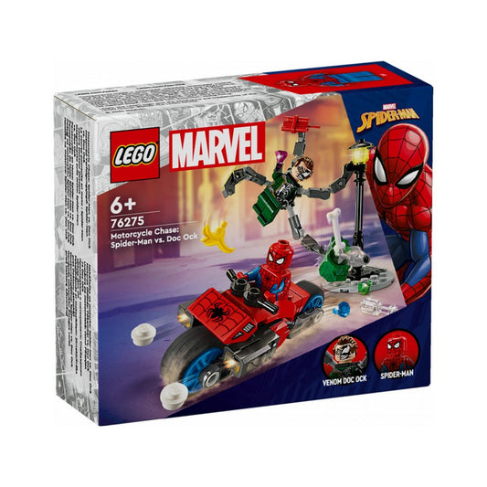 LEGO Marvel Super Heroes Urmărire pe motocicletă: Omul Păianjen vs Doc Ock 76275