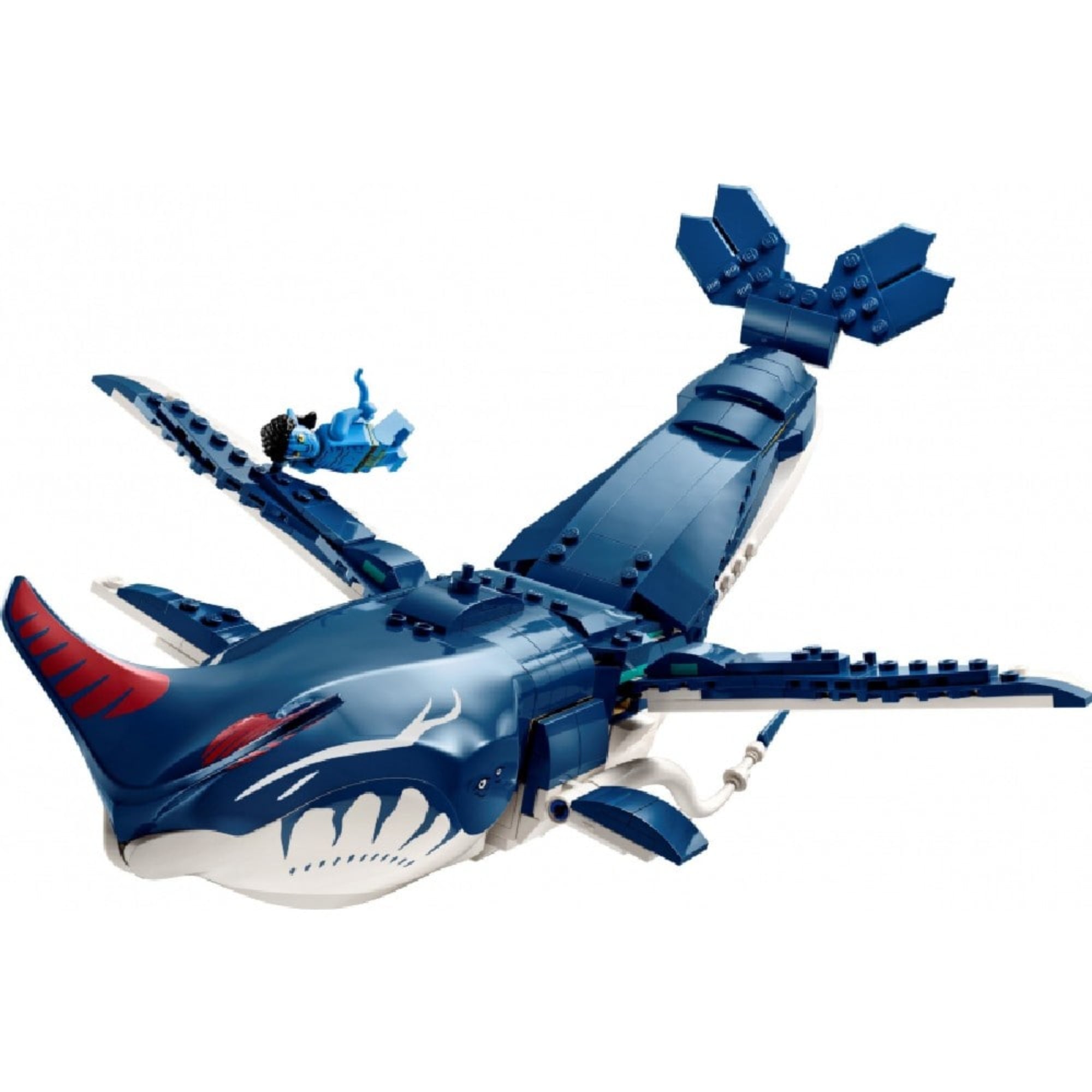 LEGO Tulkun a vizben, egy Na’vi minifigura ül a hátán – LEGO Avatar Payakan the Tulkun & Crabsuit (75579).